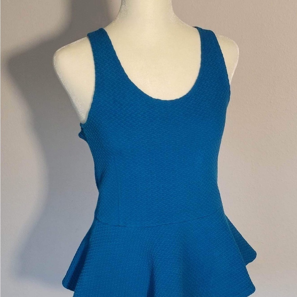 Ganni Teal Peplum Top S - Picture 7 of 9